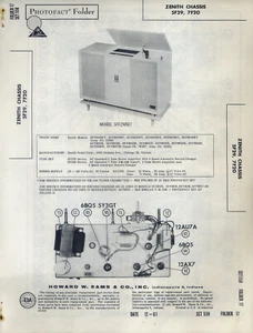 Sams Photofact Folder Zenith Chasis 5F29, 7F20 PFAX19 - Picture 1 of 1
