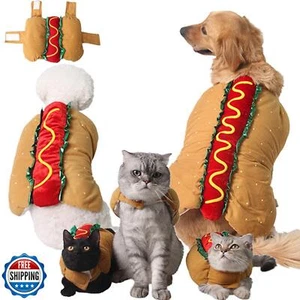 ABLAZEZAI Pet Christmas Costumes, Dog Funny Hot Dog Clothes, Cat Puppy Party - Picture 1 of 5