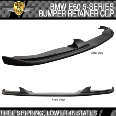 Fits 2004-2010 BMW E60 H-Style Front Bumper Lip For Aftermarket M5 Style Bumpers - Image 1 of 2