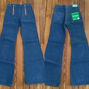 VTG Ely Jeans Deadstock Hippy 60's 70's Big Bell Double Zip Mint w/ Tags 28X34 - Picture 1 of 12