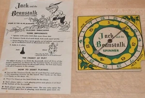 1957 JACK AND THE BEANSTALK ADVENTURE GAME Transogram Piece Original Spinner & - Picture 1 of 5