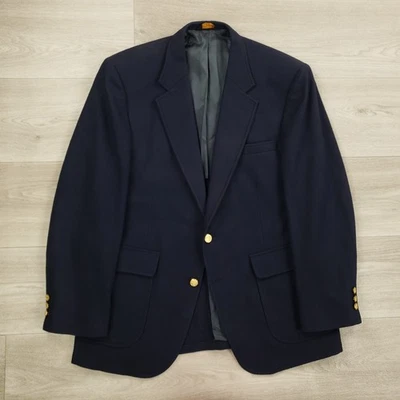 Blazer Stafford De Colección Franela Tweed Hombres 43R Azul Tagnlewood Lana Dorado Logo Botones Foto 1 de 4