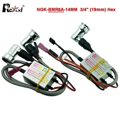 New Rcexl Single/ Twin Ignition CDI NGK-BMR6A-14mm 3/4'' 19mm Hex 90 Degrees RC - Image 1 of 4