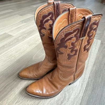 Lucchese Boots Men 12AA Narrow Brown Western Cowboy Leather San Antonio - Image 1 of 4