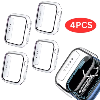 4 Packs Case + Glass for Apple Watch Series 10/9/8/SE2/7/6/SE/5/4/3/2/1 49-38mm - Image 1 of 4
