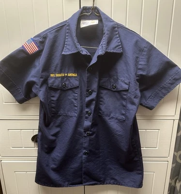 Camisa de Colección Boy Scouts of America Cub Scout Uniforme Juvenil Azul Oscuro Talla Grande Foto 1 de 4