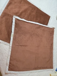 2 TGH TESSITURA HECHO EN ITALIA MARRÓN TERCIOPELO ALMOHADA DECORATIVA LINO ESTILO RIBETE - Imagen 1 de 6