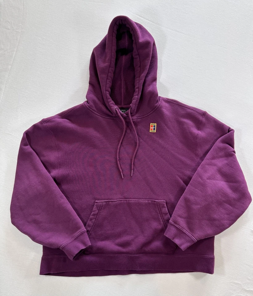 Sudadera con Capucha Nike Para Mujer Pequeña Cancha de Tenis Centro Swoosh Logo Rojo Granate Sudadera Foto 1 de 4