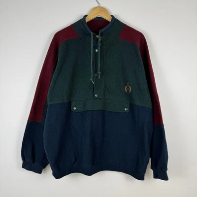 ¡De colección! Bugle Boy Company Hombres XL Bloques de Color Polar Pullover Sudadera Pesca Logo Foto 1 de 4