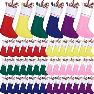 48 Pcs Felt Christmas Stockings 15 Inch Christmas Stockings Xmas Decoration Stoc - Picture 1 of 5