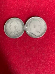 Two Great Britain Six 6 Pence Silver. 1891, 1906 - Picture 1 of 6