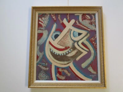 PINTURA DE COLECCIÓN AL NORTE EXPRESIONISTA CUBISMO CUBISMO CARA CABEZA MODERNISTA RARA  Foto 1 de 4