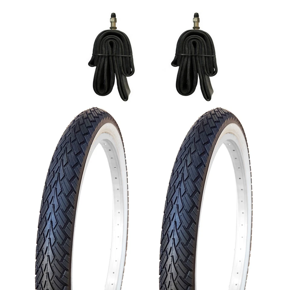 2x 20 Zoll Fahrradreifen Weisswand 20x1.75 KUJO 47-406 m. 2x Schlauch DV - Bild 1 von 4