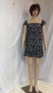 Mossimo Women's Off Shoulder Tiered Ruffle Floral Dress Black Size M - Picture 1 of 11