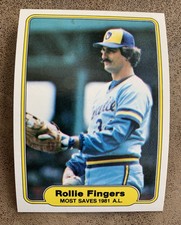 1982 Fleer - #644 Rollie Fingers Most Saves 1981 A.L. NM/boxed set break