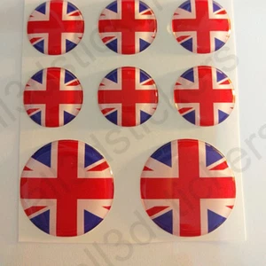 Pegatinas Reino Unido Reino Unido Gel Cúpula Resina 3D Banderas Vinilo Pegatinas Calcomanías Casco - Imagen 1 de 2