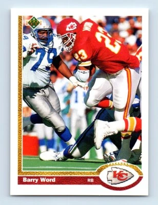 1991 Upper Deck Barry Word Kansas City Chiefs #40 - Image 1 of 2