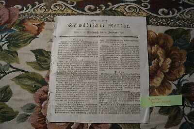 1791 Zeitung Schwaben Stuttgart 8 Kopenhagen Gastwirt Seiffert  • 7€
