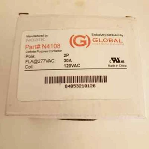 NOARK N4108 2 POLE DEFINITE PURPOSE CONTACTOR 30AMP 120 VOLT COIL - Picture 1 of 5