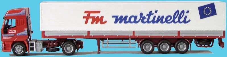 AWM 70615 Échelle HO Iveco Eurostar Avec Semi Remorque Centiné Martinelli - Photo 1/1