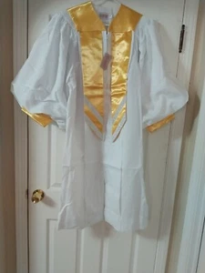 KIRCHENCHORGEWAND CHORKLEID JUNIOR GRÖSSE WEISS UND GOLD CA. 48" TOP TO SEM - Bild 1 von 6