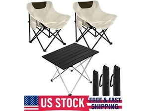 CAMPING CHAIR SET of 3,Lightweight Camp Chairs with Table FOLDING SET - Picture 1 of 8