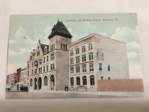 postal DELAWARE AND HUDSON ESTACIÓN DE TREN DEPÓSITO, SCRANTON, PA 1912 - Imagen 1 de 2