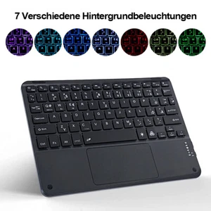 QWERTZ Teclado Ratón Inalámbrico Teclado Inalámbrico Bluetooth PC iPad Diseño Alemán - Imagen 1 de 36