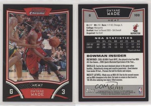2008-09 Bowman Draft Picks & Stars Chrome Refractor /499 Dwyane Wade #100 HOF