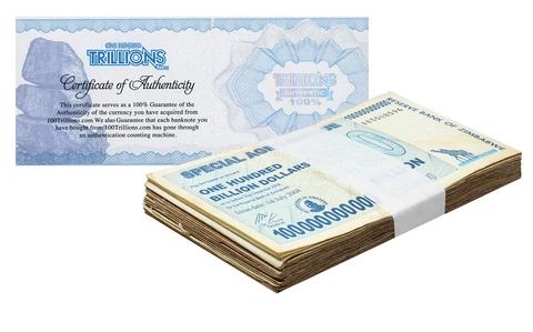 50 Zimbabwe 100 Billion Special Agro Cheque banknote 2008 P-64 USED COA Cover