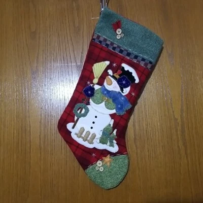 Medias de Navidad Dan Dee Collectors Choice muñeco de nieve rojo a cuadros ¡Envío rápido! Foto 1 de 4