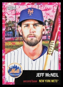 2022 Topps Chrom Platin Jeff Mcneil Platin Toilette Creme/Fuchsia Atomic/100 - Bild 1 von 2