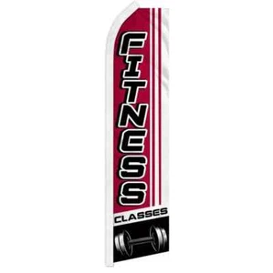 Fitnesskurse King Size Polyester Swooper Feder Flagge Schild - Bild 1 von 1