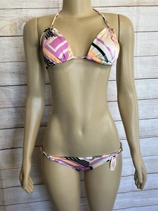 Victoria’s Secret Bikinihose Lila Geo X Seite Schimmer Bunt Neu mit Etikett Gr. S - Bild 1 von 7
