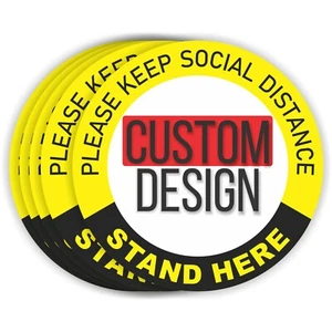 CUSTOM DESIGN 30er Pack 6" (Erstellen Sie Social Distancing Aufkleber mit Ihrem eigenen Design) - Bild 1 von 4