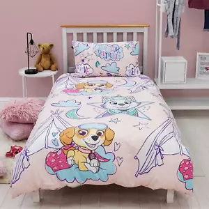 Paw Patrol Sleepover Single Duvet Cover Set 2-in-1 Design Kids Rotary Bedding - Picture 1 of 3