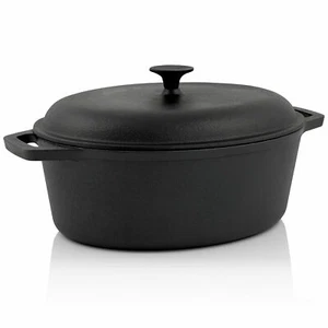 Bräter Gusseisen Schmortopf Topf mit Deckel 6,4 Liter Gusstopf Cocotte BBQ-Toro - Bild 1 von 1