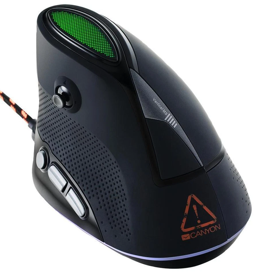 Emisat Vertical 7 Button Optical Gaming Mouse, Black - CND-SGM14RGB - Image 1 of 4