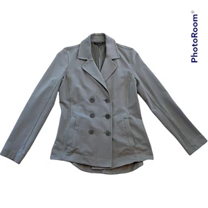 Eileen Fisher Organic Cotton Double Breasted Knit Blazer Jacket - Green Sz Small - Picture 1 of 12