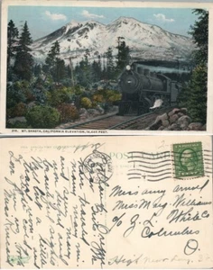 MT.SHASTA CALIFORNIA ELEVATION ANTIKE POSTKARTE 1915 Eisenbahn Eisenbahn Zug - Bild 1 von 1
