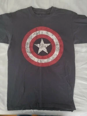 Captain America Boys' Shirt Distressed Shield Logo T-Shirt Small - Image 1 of 4