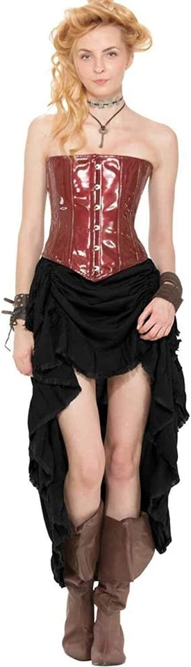 ThePirateDressing Women Steampunk High-Low Shredded Edges Skirt - Black - Image 1 of 1