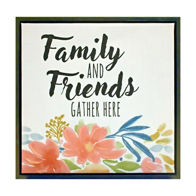 Cuadro de arte de pared de lienzo de inauguración de casa de familia y amigos se reúnen aquí 12,8 x 12,8 Foto 1 de 3