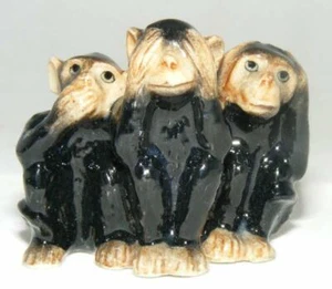 Figura Animal Porcelana Miniatura Klima Tres Monos Magos K007 - Imagen 1 de 1