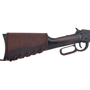 Anti-slip Leather & Canvas Rife Shotgun Buttstock Gun Stock Cover For Hunting - Picture 1 of 25