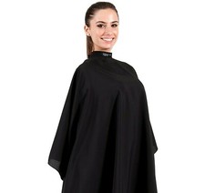 MANTELLINA MANTELLA PARRUCCHIERE BARBIERE IMPERMEABILE PROFESSIONALE LUNGA NERA