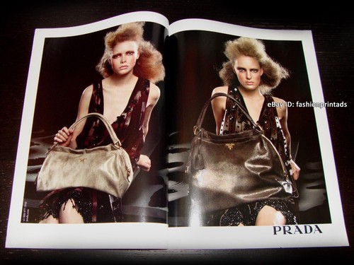 PRADA 2 pagine STAMPA ANNUNCIO autunno 2009 YMRE STEIKEMA Julia Hafstrom STEVEN scalpello