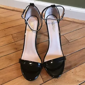 (NUEVAS) Sandalias de cuero negro patente Belle Marie talla 10 - Imagen 1 de 8