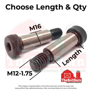 M16 Socket Shoulder Stripper Bolts M12-1.75 Thread Black Oxide (Pick Size) - Picture 1 of 9