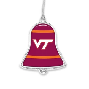 61947 Virginia Tech Hokies Bell adorno de Navidad con rayas - Imagen 1 de 2